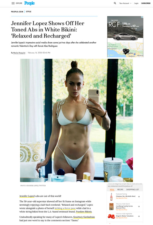 Jennifer Lopez Poses in White Bikini ...
