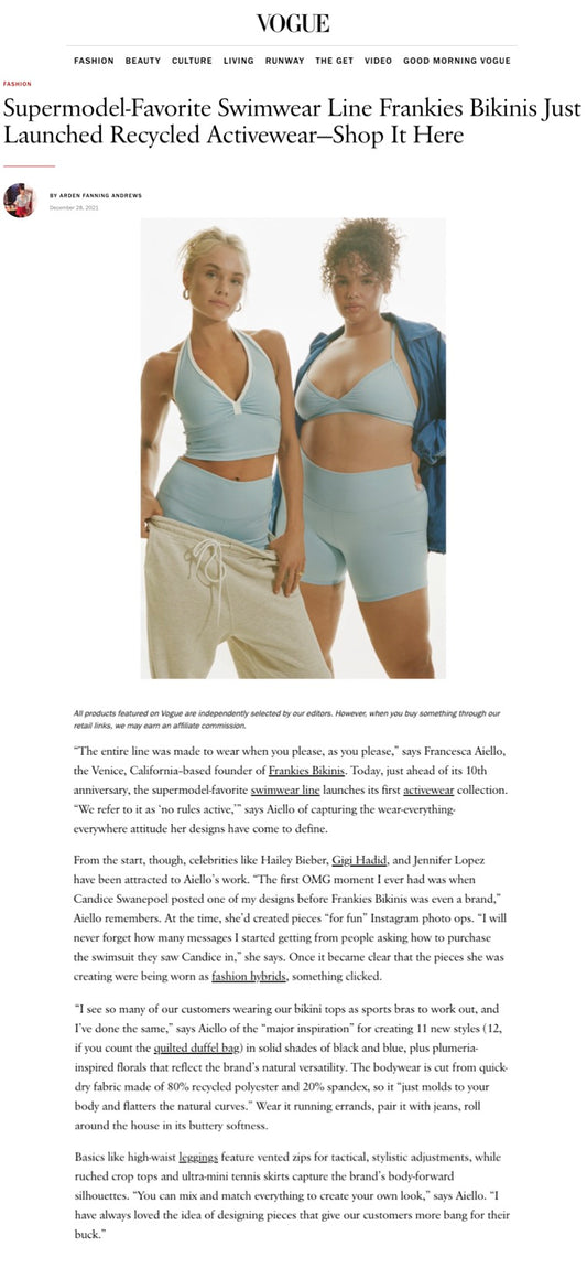 Vogue Exclusive on Frankies Bikinis A...