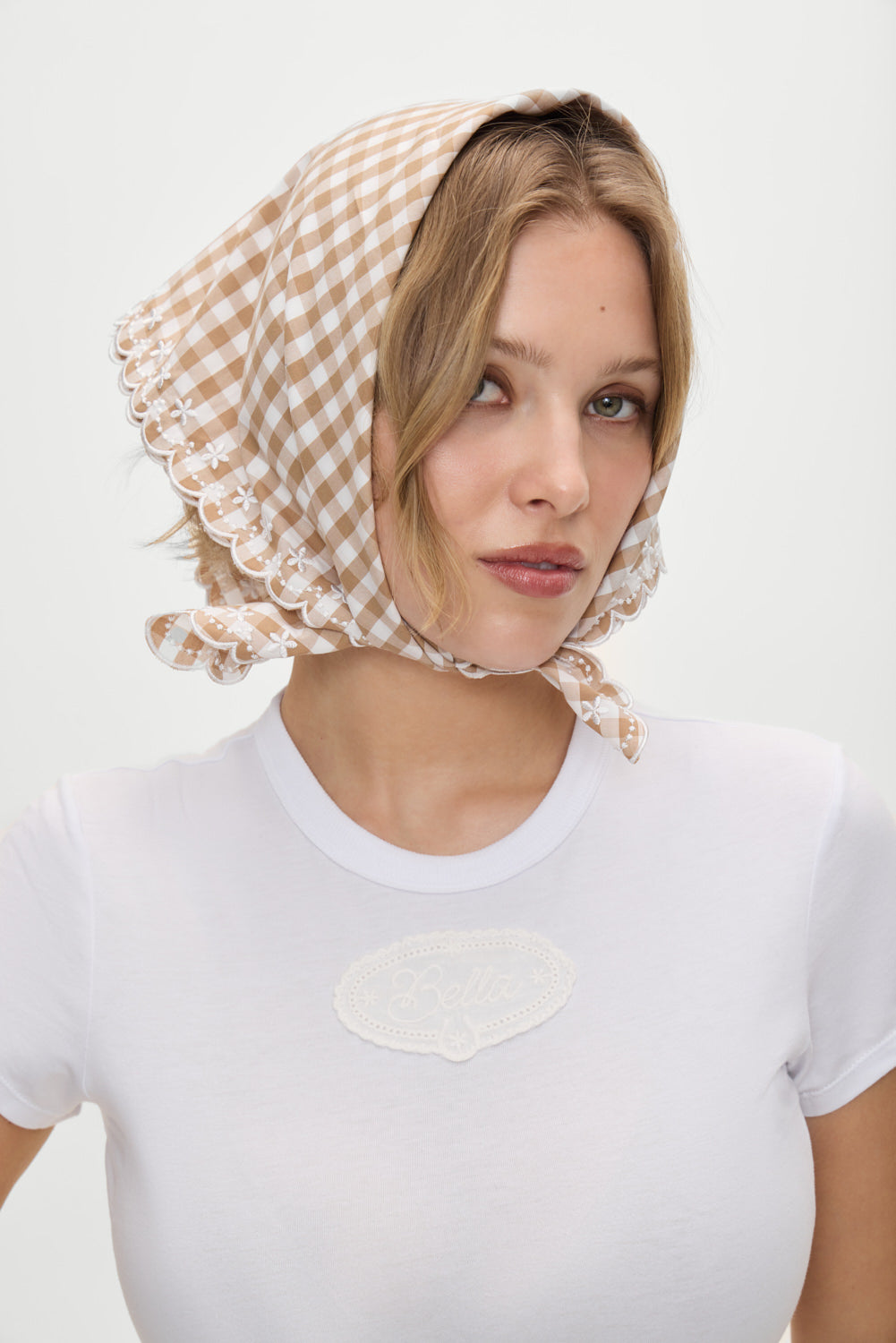 x BELLA HADID Little Miss Head Scarf  Rodeo Gingham