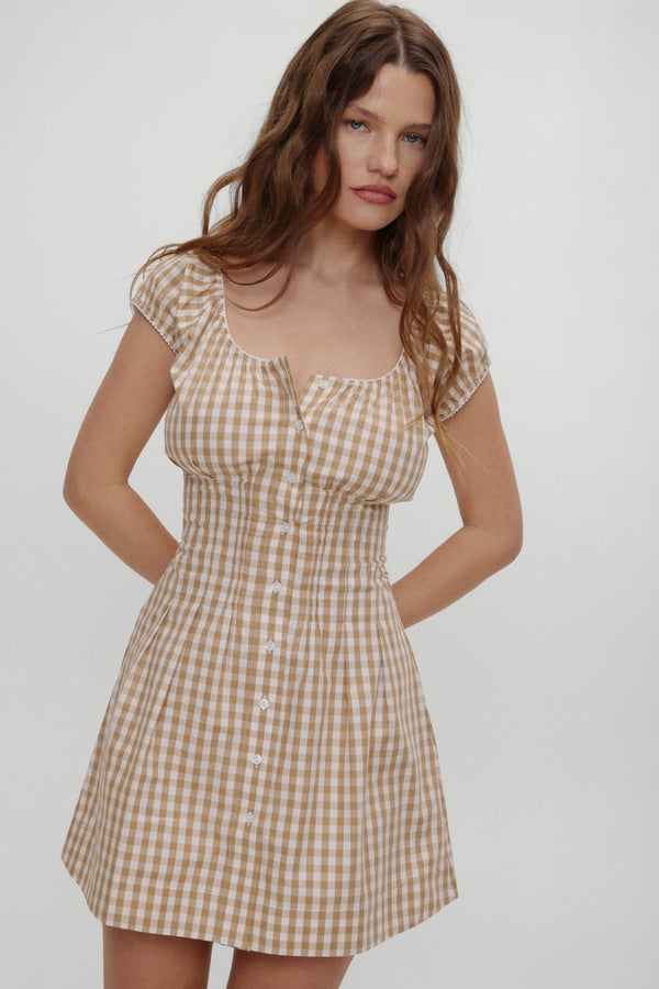 B e l l a h a d i d mustang mini dress rodeo gingham