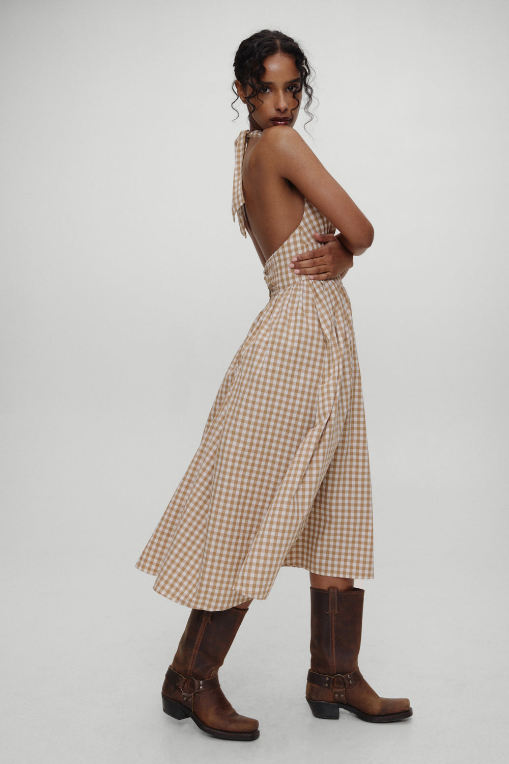 x BELLA HADID Prairie Midi Dress  Rodeo Gingham