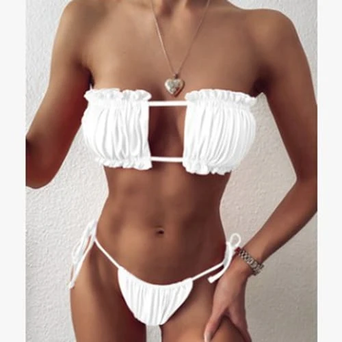 String Crinkle Bandage Micro Bikini