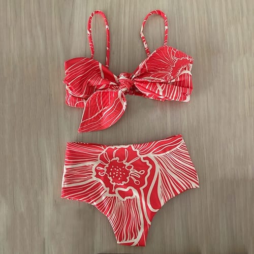 Flower Print Swimwear High Waist Bikini