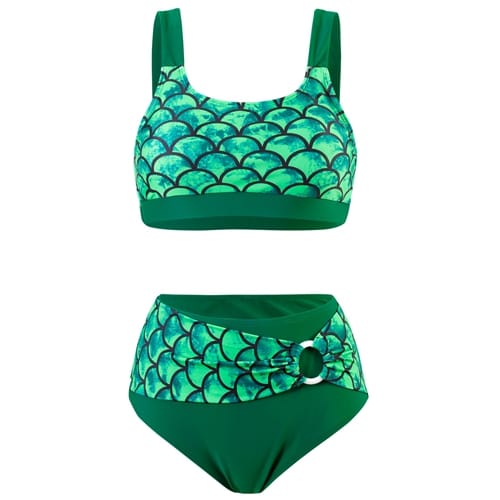 Print Bikini High Waist Tankini (1)