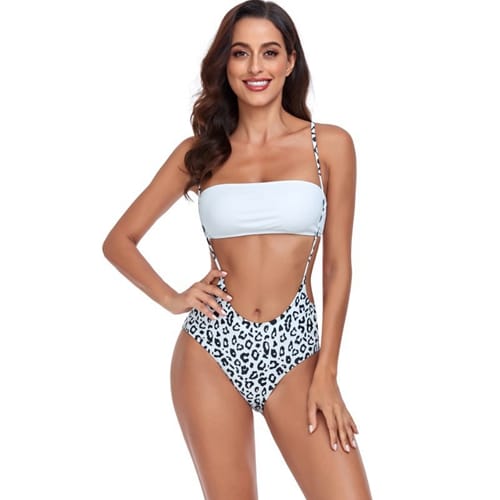 High Waist Bikini Printed Bottom With Strap (1)